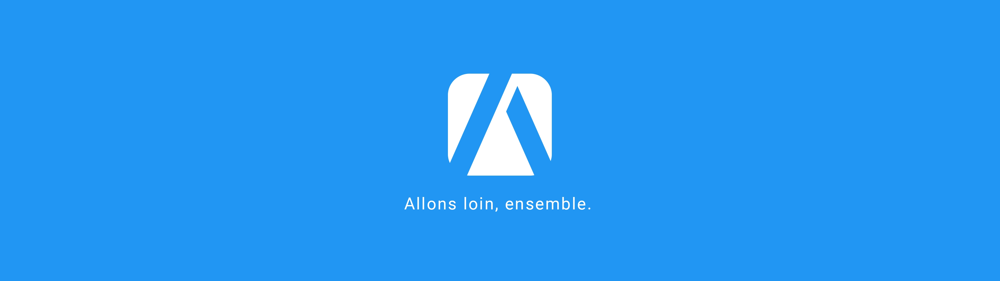 Illustration représentant le logo d'Aify et son slogan "Allons loin, ensemble."