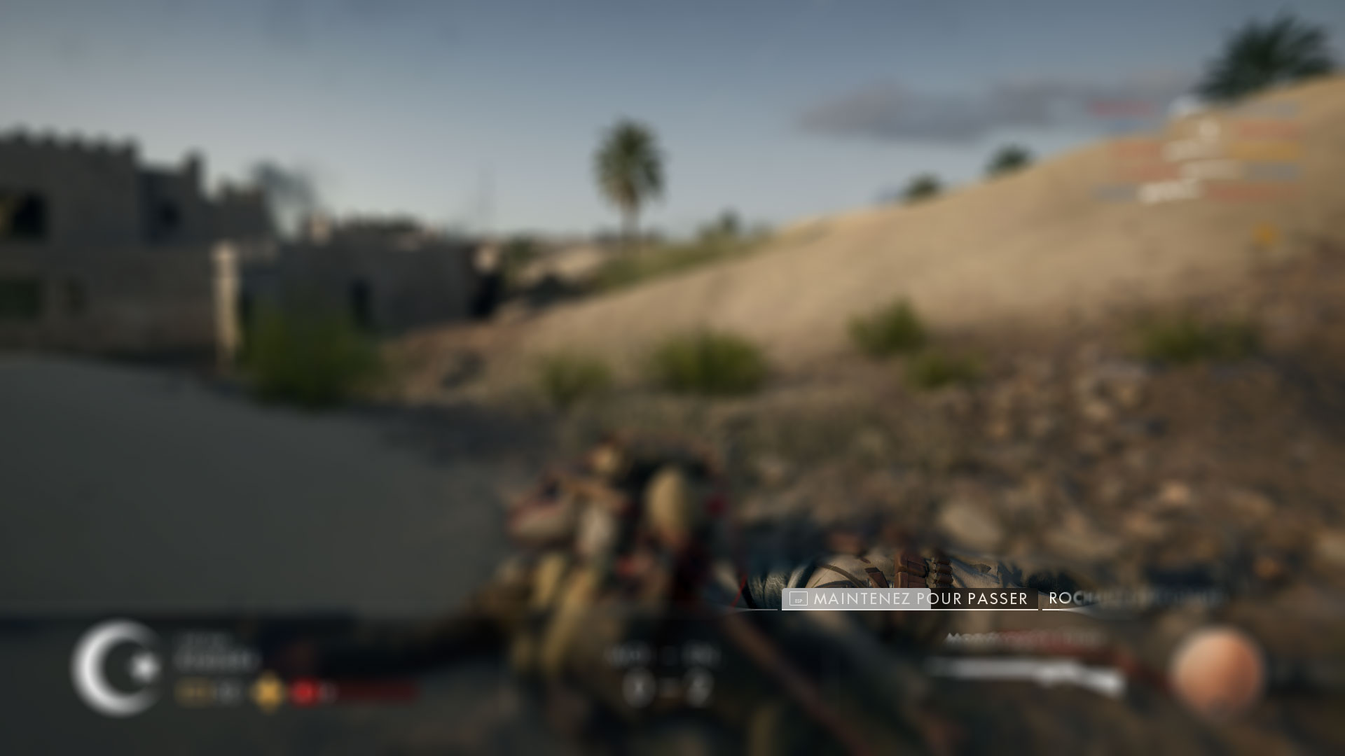 Capture d'écran de l'interface lorsqu'on est mort dans Battlefield 1