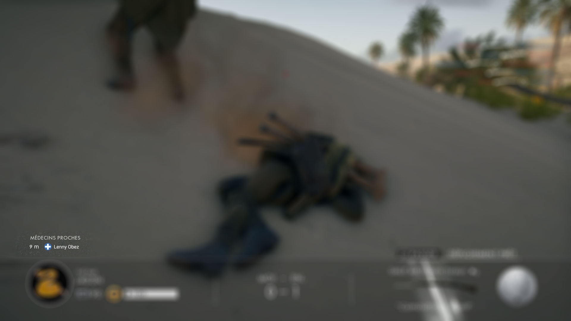 Capture d'écran de l'interface lorsqu'on est mort dans Battlefield 1